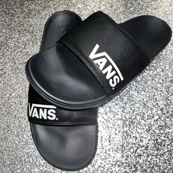 Men’s Black Vans Slides - Picture 1 of 8